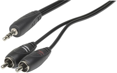 GENERIC 1.5M 3.5MM STEREO TO 2 RCA AUDIO CABLE FOR HOME THEATRE