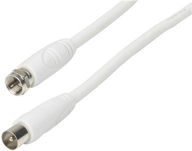 UNSPECIFIED MANUFACTURER 1.5M F PLUG TO TV COAXIAL CABLE - WHITE RG-59U