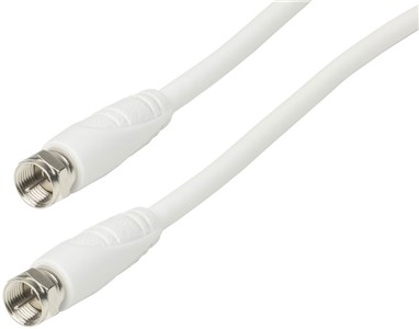 UNSPECIFIED MANUFACTURER 1.5M WHITE F PLUG TO F PLUG COAXIAL CABLE FOR TV/ANTENNA