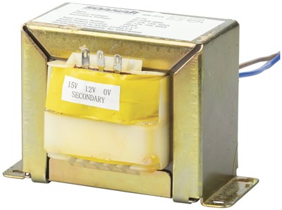 GENERIC/COMPONENT MANUFACTURER VERSATILE 100VA IRON CORE TRANSFORMER WITH DUAL 12V/15V OUTPUT