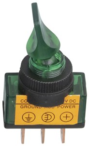 GENERIC ELECTRICAL COMPONENTS 12V GREEN ILLUMINATED TOGGLE SWITCH FOR RELIABLE CONTROL