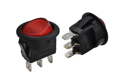 GENERIC COMPONENT SUPPLIER ILLUMINATED RED 12V ROCKER SWITCH FOR EASY PANEL CONTROL