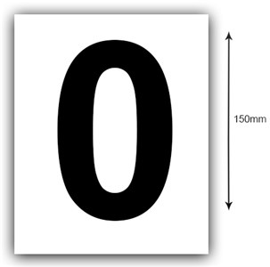 GENERIC/UNSPECIFIED MANUFACTURER BOAT REGISTRATION STICKER LETTER O/0 BLACK 150MM - LOCAL STOCK