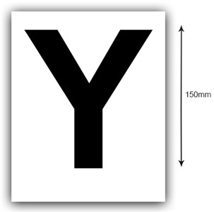 GENERIC/UNSPECIFIED MANUFACTURER 150MM BLACK LETTER Y BOAT REGISTRATION STICKERS - DURABLE VINYL