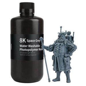 UNSPECIFIED MANUFACTURER 1KG 8K WATER WASHABLE RESIN - SPACE GREY FOR 3D PRINTING