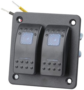 GENERIC/OEM (ASSUMING NO SPECIFIC BRAND PROVIDED FOR SKU) 2 WAY ILLUMINATED BLUE ROCKER SWITCH PANEL FOR EASY INSTALL