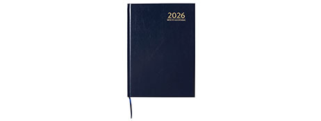CUMBERLAND 2026 A4 BLUE CASEBOUND DIARY - WEEK TO VIEW PLANNER