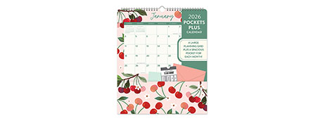 ORANGE CIRCLES 2026 WALL CALENDAR WITH POCKETS - PLANNER