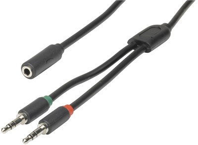 GENERIC/UNSPECIFIED MANUFACTURER 3.5MM 4P SPLITTER CABLE: HEADPHONE & MIC JACK ADAPTER