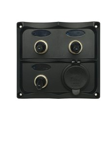 GENERIC/OEM 3 SWITCH PANEL WITH DUAL USB CHARGER SOCKET