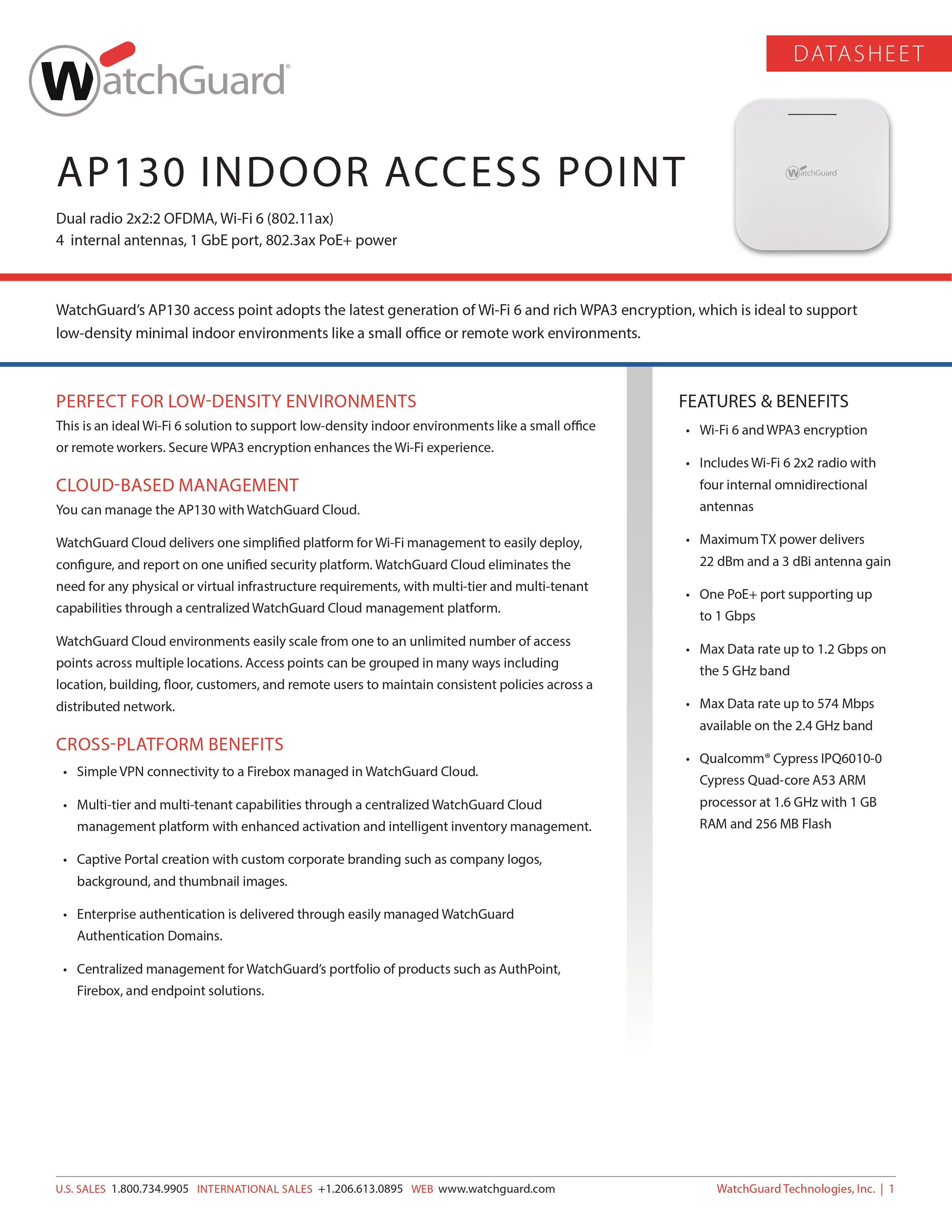 WATCHGUARD 30M CAT6 UTP NETWORK CABLE - RELIABLE DATA LINK