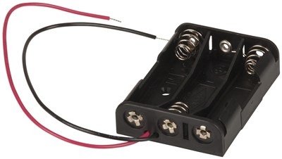 GENERIC COMPONENT 3X AAA BATTERY HOLDER WITH LEADS - HIGH-GRADE PLASTIC