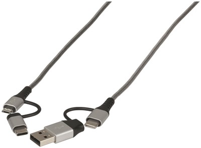 UNSPECIFIED MANUFACTURER VERSATILE 4-IN-1 USB-C CONNECTION CABLE - 1M LEAD
