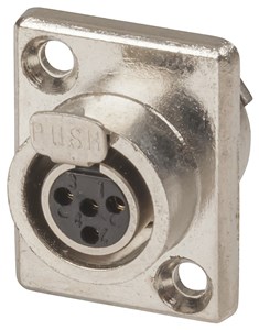 UNSPECIFIED MANUFACTURER 4 PIN MINI XLR CHASSIS FEMALE CONNECTOR - SOLDER TAG