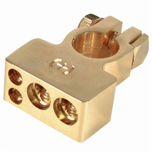 UNSPECIFIED MANUFACTURER 4 WIRE GOLD BATTERY TERMINAL: 2G, 4G, & 2X8G POSITIVE
