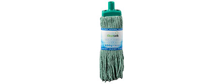 CLEANLINK 400GM GREEN SYNTHETIC MOP HEAD FOR COMMERCIAL USE