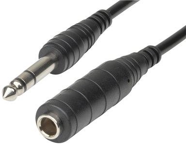 GENERIC AUDIO 6M CURLY 6.5MM STEREO AUDIO EXTENSION CABLE - PLUG TO SOCKET