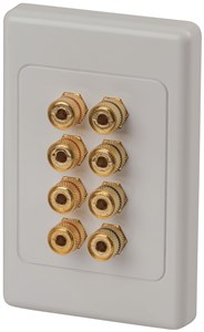 GENERIC/UNSPECIFIED MANUFACTURER 8-TERMINAL GOLD SCREW WALL PLATE FOR AUDIO/VIDEO SETUP