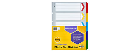 MARBIG A3 MULTI-COLOUR INDEX DIVIDERS FOR FILING