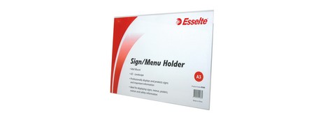ESSELTE A3 LANDSCAPE WALL MOUNT SIGN HOLDER - CLEAR DISPLAY