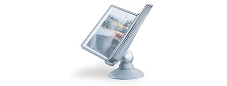SHERPA A4 DISPLAY PANEL STAND - GRAPHITE, 360° ROTATION