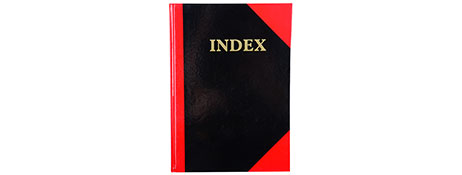 UNKNOWN MANUFACTURER RED/BLACK GLOSS A4 HARDCOVER INDEXED NOTEBOOK - 200 PAGES