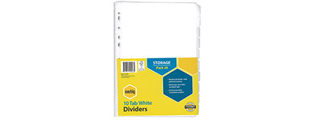 MARBIG A4 MANILLA INDEX DIVIDERS WITH WHITE TABS (20 PACK)