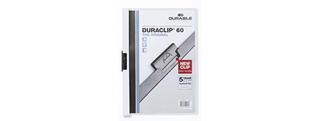 UNSPECIFIED MANUFACTURER DURABLE A4 PRESENTATION FOLDER - WHITE WITH 5-YEAR CLIP GUARANTEE