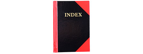 UNSPECIFIED MANUFACTURER RED/BLACK A7 GLOSS HARDCOVER INDEXED NOTEBOOK - 200 PAGES