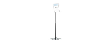 DURAFRAME (IMPLIED MANUFACTURER) ADJUSTABLE A4 FLOOR STAND FOR QUICK INFO DISPLAY