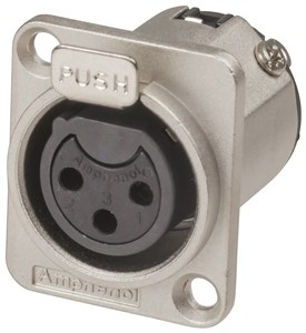 AMPHENOL 3-PIN FEMALE XLR CHASSIS SOCKET - SOLDER TAG