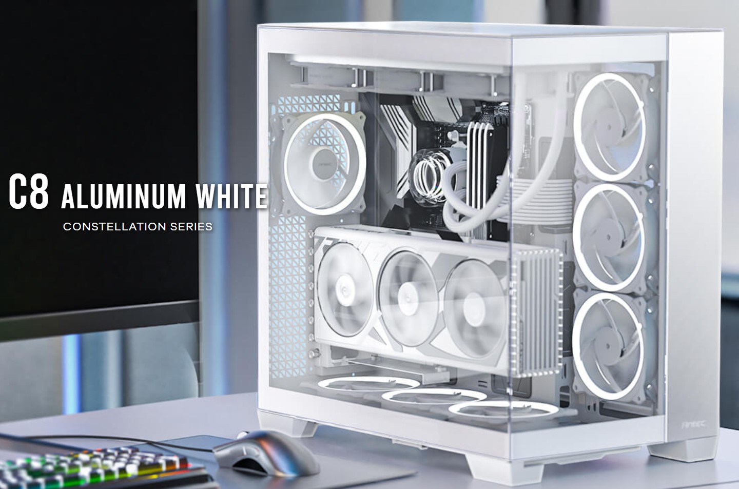 ANTEC C8 AL WHITE CABLE MANAGEMENT SOLUTION FOR CLEAN SETUPS