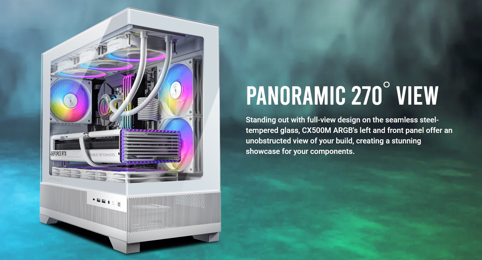 ANTEC CX500M ARGB WHITE MID-TOWER PC CASE