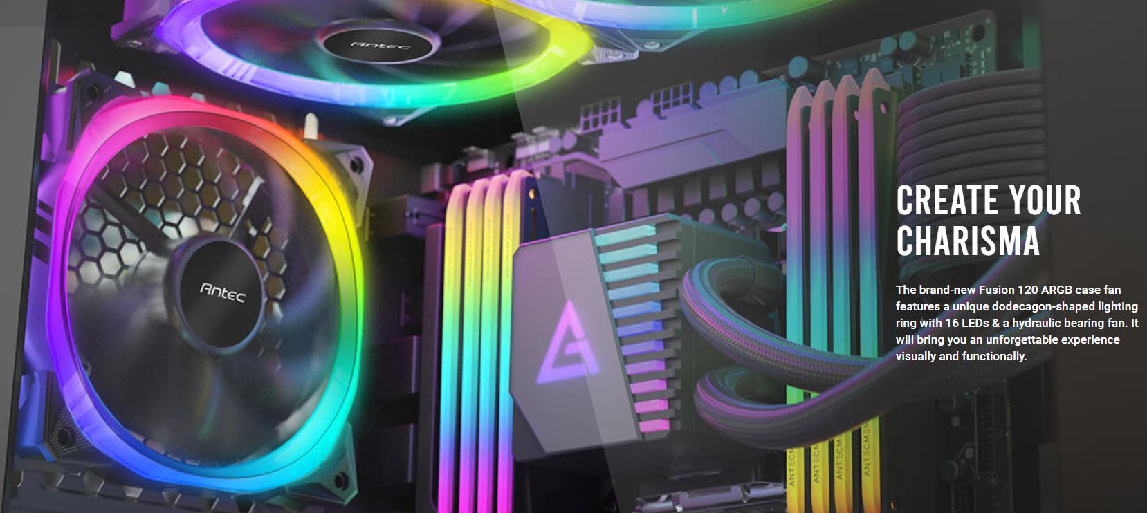 ANTEC FUSION 120 ARGB 3+C CASE FAN KIT FOR PC COOLING