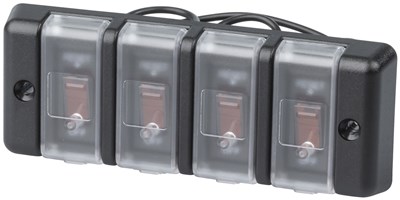 UNSPECIFIED MANUFACTURER ANTI-TAMPER 4-GANG SWITCH BANK WITH 16A BREAKERS