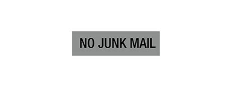 APLI NO JUNK MAIL SIGN FOR LETTERBOXES - EASY INSTALL