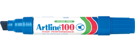 ARTLINE 100 JUMBO PERMANENT MARKER - BOLD BLUE CHISEL TIP