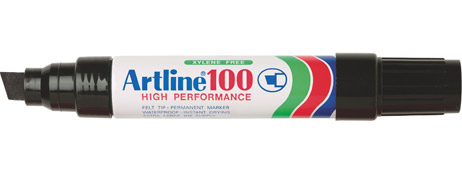ARTLINE 100 JUMBO PERMANENT MARKER - BLACK CHISEL NIB