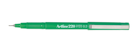 ARTLINE 220 GREEN SUPERFINE TIP WRITING PEN - 2MM
