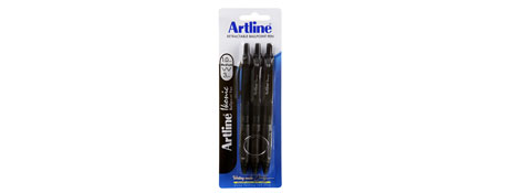 ARTLINE PREMIUM RETRACTABLE BLACK BALLPOINT PEN 1.0MM