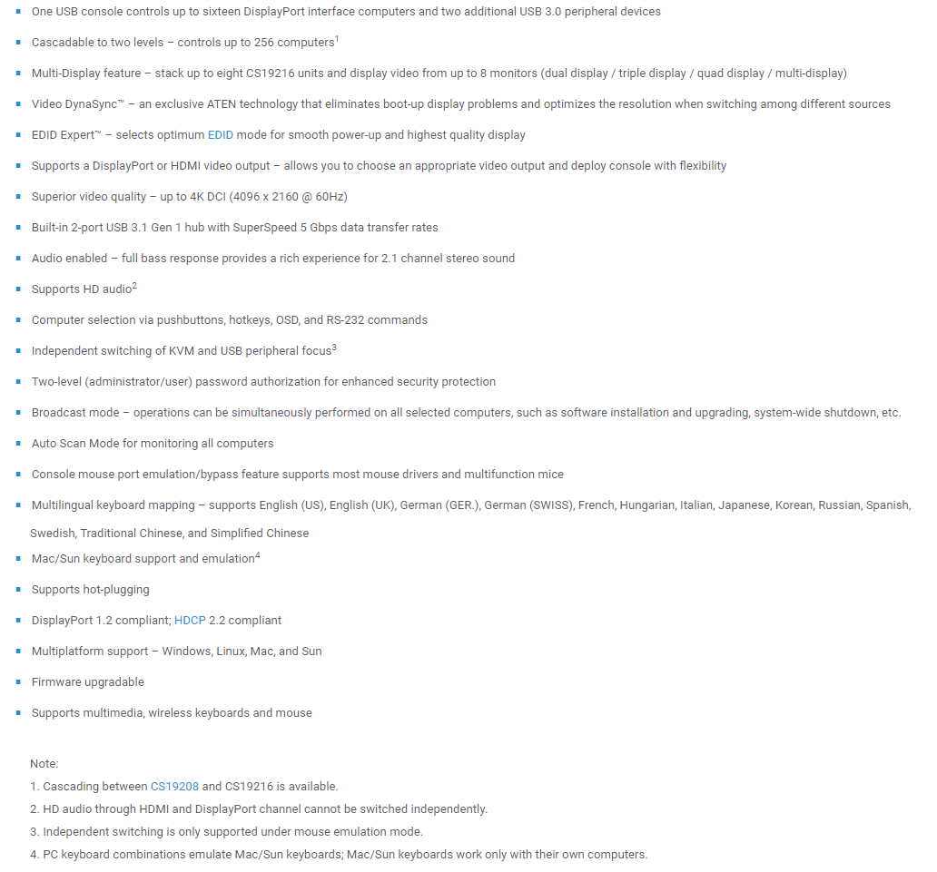 ATEN 2-PORT USB DVI KVM SWITCH FOR PC CONTROL