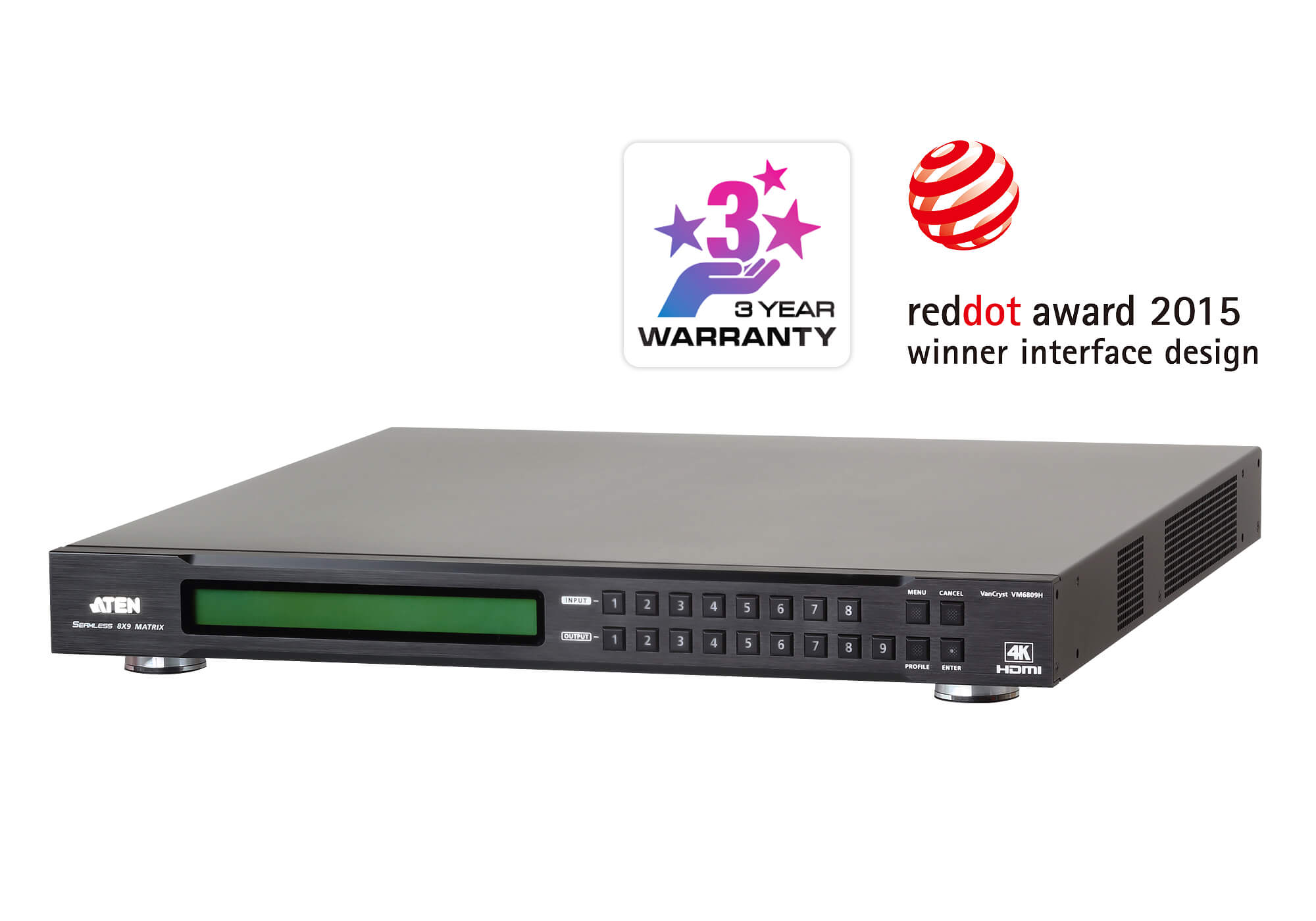 ATEN 8-PORT USB KVM SWITCH WITH AUDIO - VM6809H-AT-U