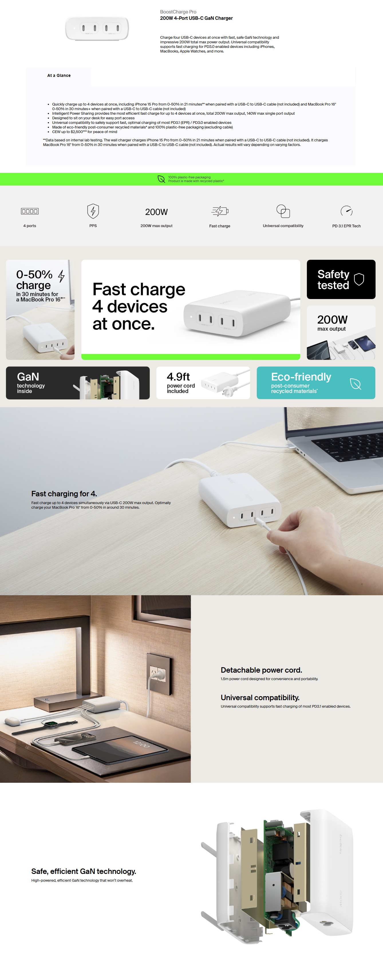 BELKIN 15W WIRELESS CHARGING PAD FOR FAST PHONE CHARGING