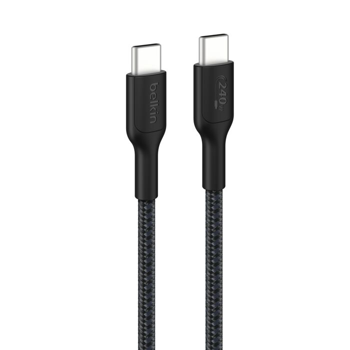 BELKIN 240W USB-C TO C BRAIDED CABLE 1M - FAST CHARGING