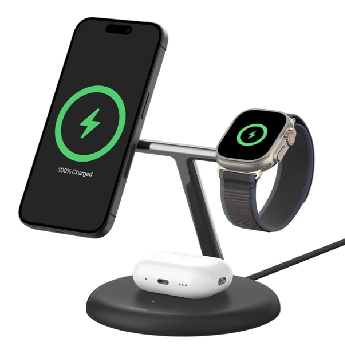BELKIN 3-IN-1 WIRELESS CHARGING PAD FOR IPHONE, WATCH, AIRPODS