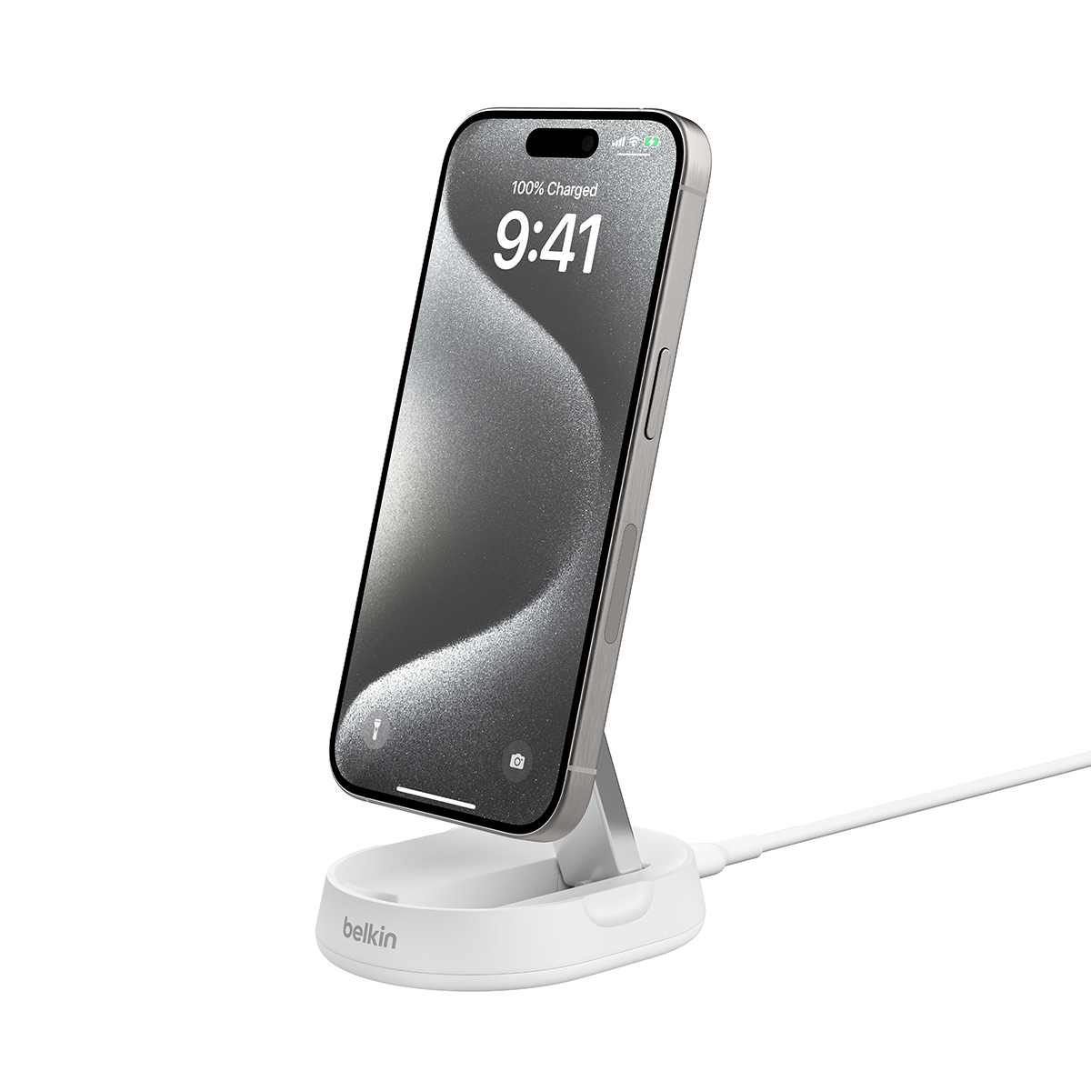 BELKIN BOOSTCHARGE PRO QI2 MAGNETIC WIRELESS CHARGING STAND WHITE