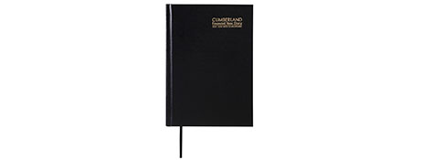 CUMBERLANDS BLACK A5 WEEK TO VIEW DESK DIARY - ESSENTIAL ORGANISER