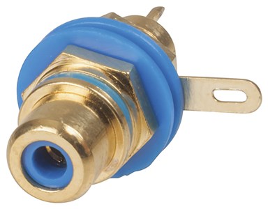 UNSPECIFIED MANUFACTURER BLUE GOLD RCA PANEL MOUNT SOCKET FOR CLEAN AUDIO SETUPS