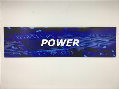 UNSPECIFIED MANUFACTURER BLUE 'POWER' RESELLER CATEGORY SIGN FOR CLEAR RETAIL DISPLAY