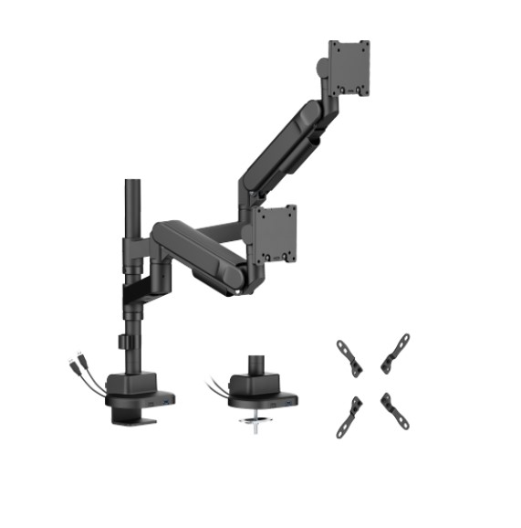 BRATECK HEAVY DUTY GAS SPRING MONITOR ARM FOR 17-32" SCREENS